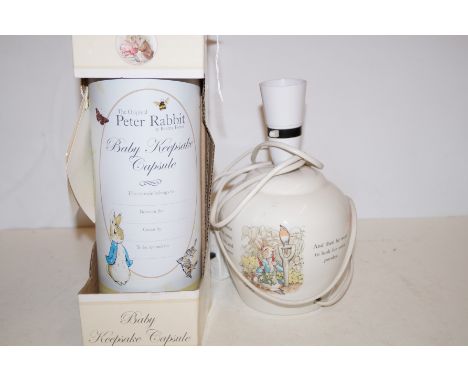 Wedgewood Peter Rabbit table lamp together with a peter rabbit baby capsule 