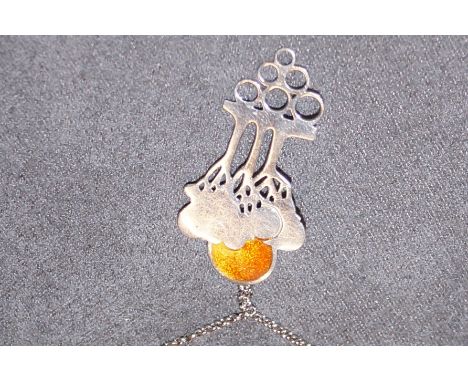 Silver hallmarked and enamel necklace and pendant