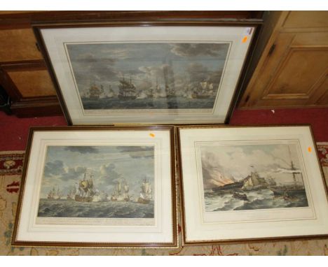 After R Paton - Maritime Sea, depicting the Company of Merchants of England trading to the East Indies, colour engraving, 36x
