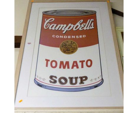 After Andy Warhol - Campbells Tomato Soup, framed poster print, 92x58cm