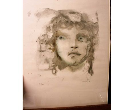 Leonor Fini (1908-1996) - portrait study, lithograph, signed and numbered 110/175, with studio stamp, 64x49cm