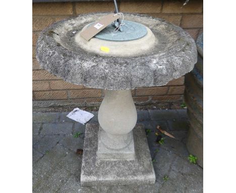 A reconstituted stone pedestal sundial, h.68cm 