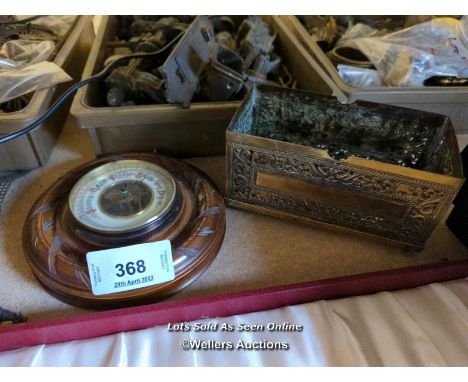 *BAROMETER AND BRASS CADDY BOX / ALL LOTS ARE LOCATED AT AUTHENTIC RECLAMATION TN5 7EF