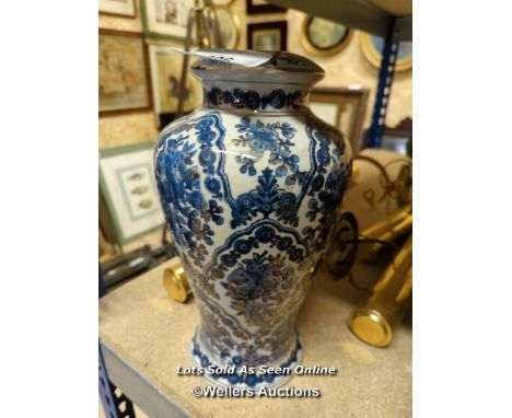 *CHINA LAMP BASE WITH BLUE FLORAL DECORATION / ALL LOTS ARE LOCATED AT AUTHENTIC RECLAMATION TN5 7EF