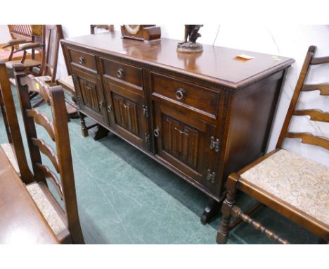 Jay Cee Furniture linenfold three door side table 146 cm long 50 cm wide 86 cm high 