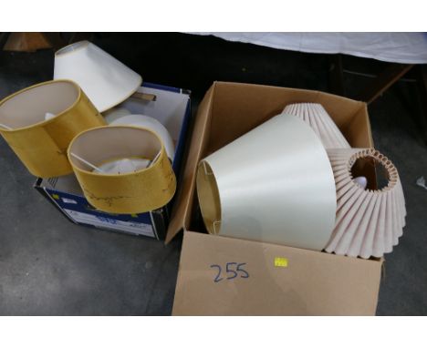 Two boxes of lamps and light shades 