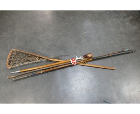 Shooting stick, Lacross stick, walking stick and parts of a fishing rod