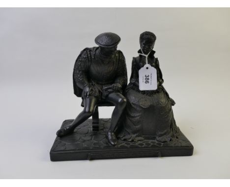 Bronze effect figure of Lorenzo and Jessica The Merchant of Venice by Albert De Vine 
