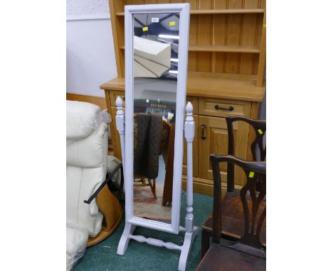 Grey painted freestanding dressing mirror 