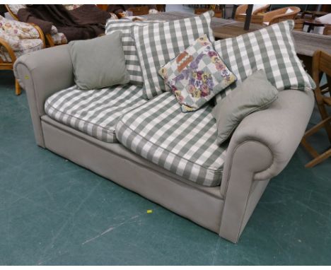 Green gingham double sofa 176 cm long 