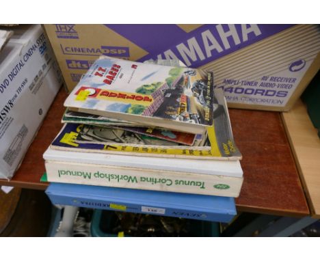 Collection of car workshop manuals and TT Races magazines 
