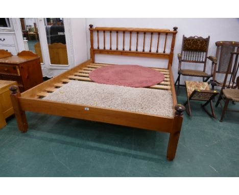 Pine double bed 158 cm wide 205 cm long 