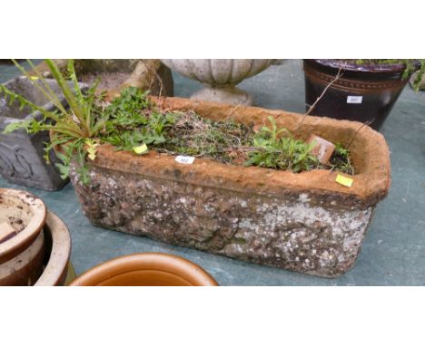 Terracotta garden planter, 70 cm long