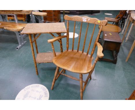 Carver style armchair and bamboo conservatory side table 