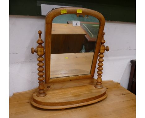 Pale wood vanity mirror 