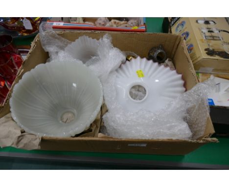 Vintage glass light shades 