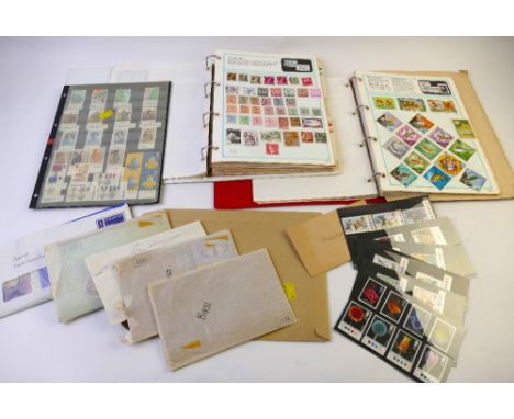 Collection of albums including GB, some with traffic lights, First Day Covers, PHQ cards, album of world stamps and mixed loo