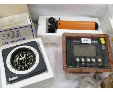 AP Navigator and Celestial Senator 125 compass with box and RW Munroe miles per hour equipment 