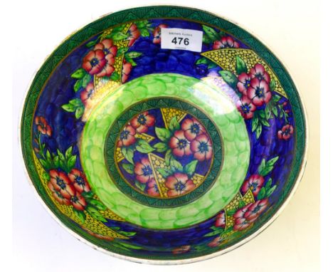 Maling thumbprint lustre ware bowl decorated with flowers 