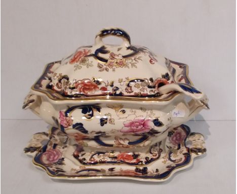 Masons Mandalay Soup Toureen , Ladle &amp; Base Plate 