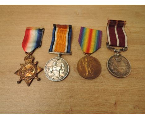 A WWI Four Medal Group to 12705.PTE.A.SPINKS.S.LANC.R, CPL.A.SPINKS and L.CPL.A.SPINKS.7/S.LANC.R, 1914-15 Star, War Medal, V