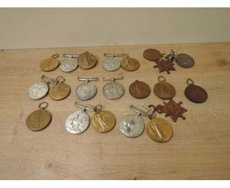 A collection of Army Service Corps WWI Medals, War Medals to T4-036323.CPL.J.G.BARNSHAW.A.S.C, T1-4491 CPL.W.PARR.A.S.C, Vict