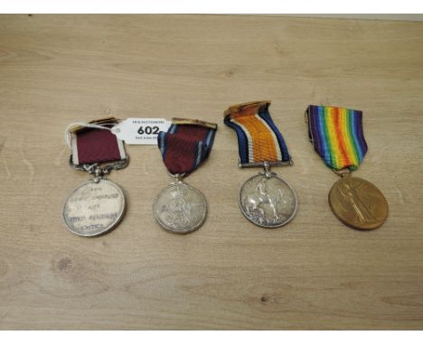 A Four British Medals Group, WWI Medal Pair, War Medal to 4624 PTE.R.TOPLISS.13-HRS, Victory Medal name erased, George V Jubi