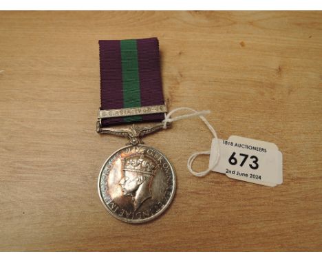 A George VI British General Service Medal 1918-62, S.E.Asia 1945-46 clasp to THE REVERAND A.J.FRASER.C.F.2.R.A.CH.D. (Royal A