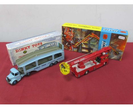 A Dinky No 582 Pullmore Car Transporter, good plus in reproduction box, and Corgi 1127 Simon Snorkel fire engine, very good i