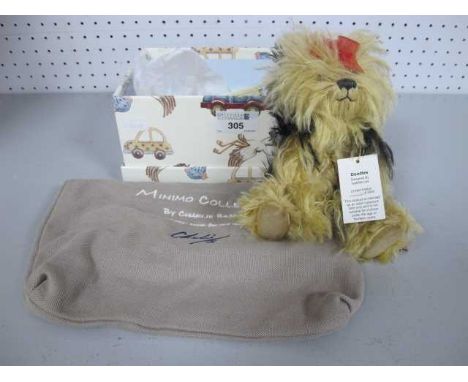 Charlie Bears 'Doodles' Minimo Collection Yorkshire Terrier puppy dog, with heart charm, swing tag and carry bag.Dog smells o