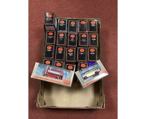 Twenty Two 1:76th Scale Diecast Model Buses by EFE, Boxed.