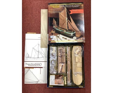 Authentic Models Holland 1:80th Scale Wooden Model Kit of the 1880 Thames Barge 'Kathleen', boxed.