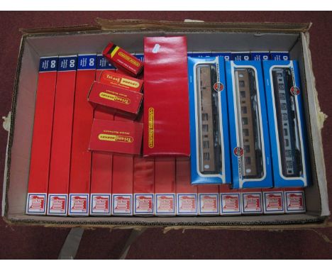 Thirteen Jouef #OO# Gauge/4mm Boxed MK3 Intercity Coaches, blue/grey livery (3 Ref No 5752: A5753 and 4 Ref 5751) all very go