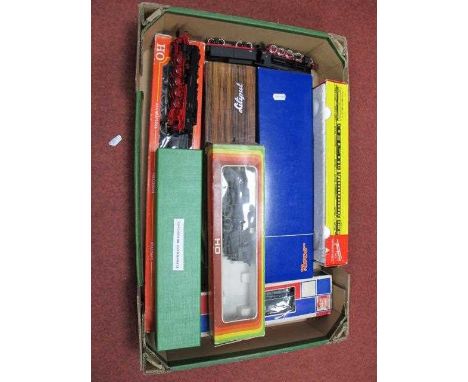 Nine 'HO' Gauge Continental and U.S.A Outline Locomotives for Spares or Repair, to include a Rivarossi Ref 1230 boxed 2-8-2 s