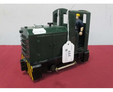 A Roundhouse Engineering Gauge One/10mm 0-4-0 "Bulldog" Diesel Shunter, battery powered, working head lamp etc, finished in d