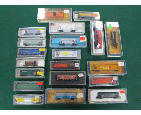 Twenty N Gauge Outline American Rolling Stock Items by Atlas, Con-Cor, Bachmann and other, cased.