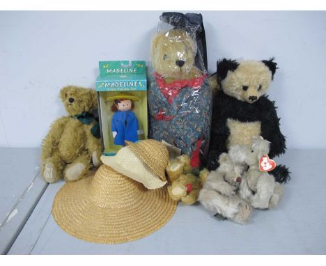 A Collection of Vintage and Later Soft Toys, to include Merrythought 'Antique Panda' #SG17KIG, TY 'Babette', Country Bears, D