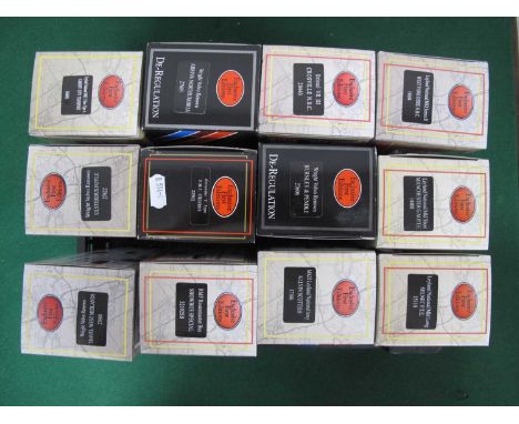 Twelve 1:76th Scale Diecast Model Buses by EFE including #27605 Wright Volvo Renown - Arriva Northumbria, boxed.