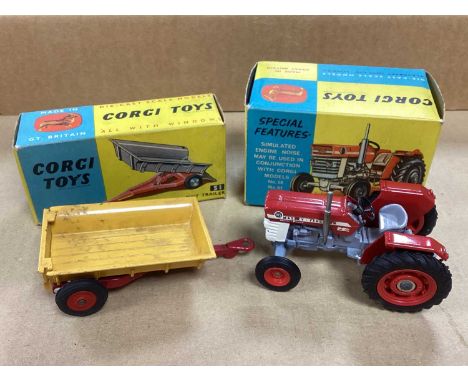 Corgi Toys No 66 Massey Fergusson 165 Tractor, overall good plus, very good, minor chipping transfer rub, boxed, slight crush