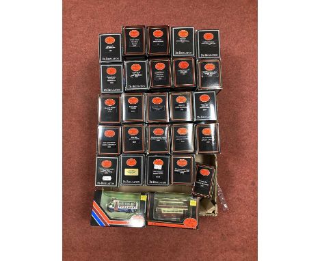 Twenty Seven 1:76th Scale Diecast Model Buses by EFE, Boxed.