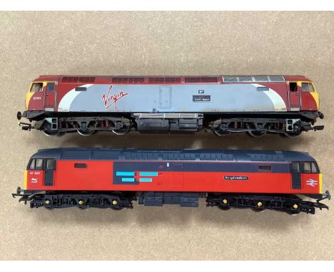 A Bachmann OO Scale Class 57 Locomotice; DCC, weathered, untested. A Hornby DCC Class 47 Locomotive, untested.