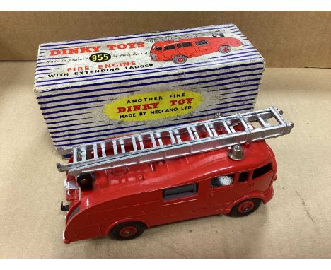 Dinky No 955 Fire Engine, overall good, some chipping, especially to ladder, boxed, rubbing/staining to box