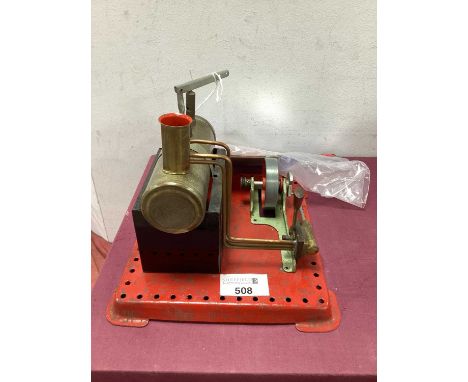 A Mamod SE2a Steam Engine, appears complete/used with burner.