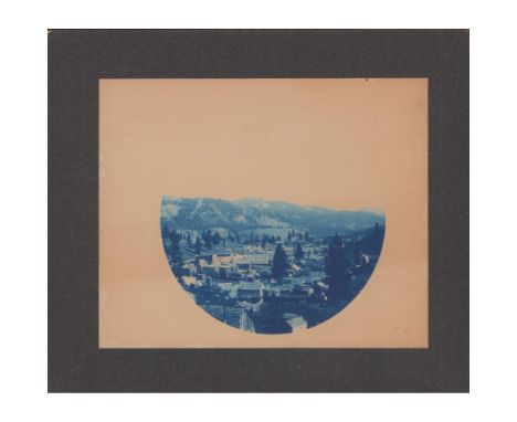 Group of eight original antique cyanotype and sepia photographs of Eureka, Washington (today Republic), the largest mining ca