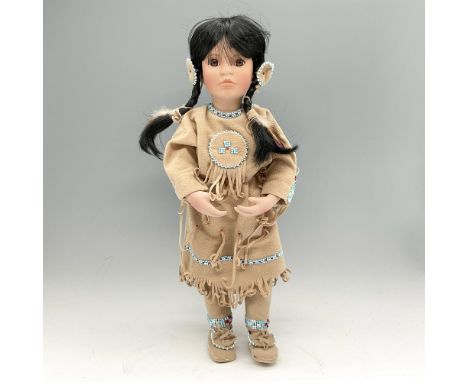 Many Stars is part of the Georgetown Collection, representing the Great Plains Indians. With black hair, braids wearing tradi