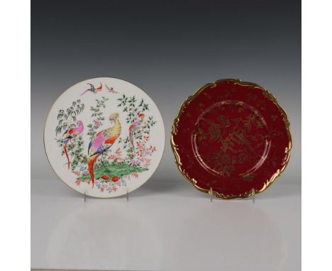 A elegant bird motif assortment with gold trims. Includes Coalport Cairo Gold On Maroon, and limited edition 6,107 of 10,000 
