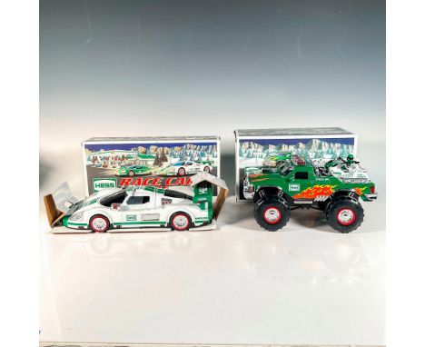 2007 Monster Truck with Motorcycles and 2009 Race Car and Racer. Battery operated collectibles with sounds, lights, and flash