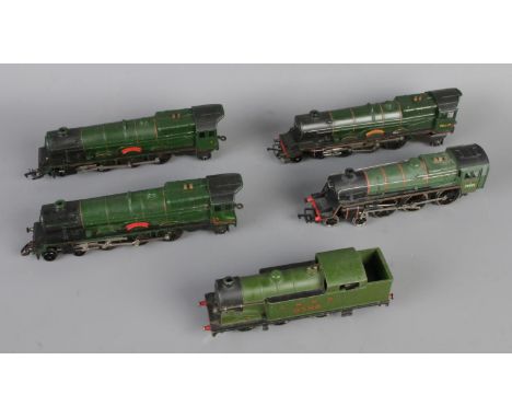 Five green OO Gauge (1/76 Scale) locomotives, including Tri-ang R53 Princess Royal Class 4-6-2 46201 "Princess Elizabeth" (3)