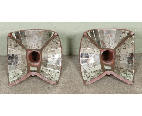 A large pair of 'ESLA' (Electric Street Lighting Apparatus Co.) three-way mirrored street lamps, previously restored.