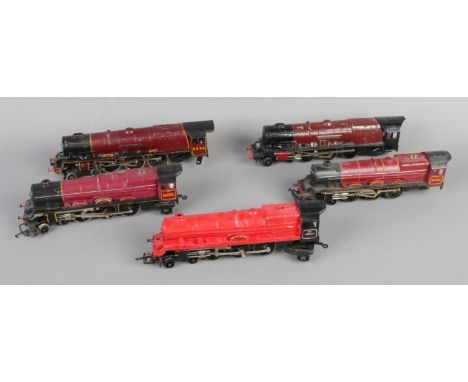 Five red OO Gauge (1/76 Scale) locomotives, including Hornby Dublo R3819 Class 8P "Duchess of Atholl"; Hornby R3119 LMS Princ